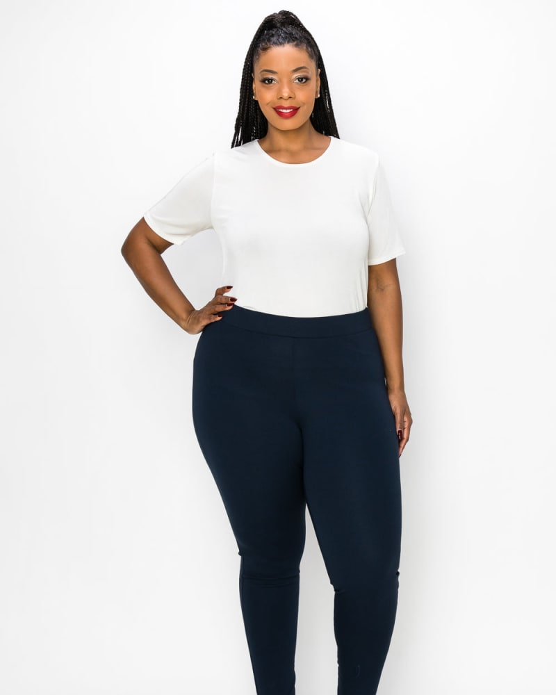 Plus Size Premium Ponte Leggings Navy